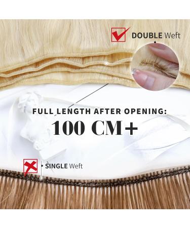 Moresoo Real Human Hair Blonde Weft Extensions Double Weft 24 Inch 100g #18/22/60 - Platinum Blonde Sew in Hair Extensions - Buy Online on GoSupps.com