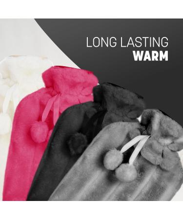 KEPLIN Cosy Hot Water Bottle with Plush Cover & Bobble - Relieves Body Aches & Pains Washable Safe & Durable Heating Pad - Ideal Cosy Nights & Gifts - Large 2L (Plum) Plum Plush - Buy Online on GoSupps.com