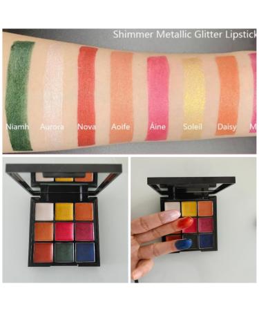 9-Color Glitter Super Gloss Lipstick Palette - Moisturizing Waterproof & Pigmented Makeup for Festivals & Halloween - Buy Online on GoSupps.com