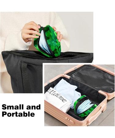 Women's Napkin Storage Bag - Green Four-Leaf Clover | Portable Menstrual Cup & Tapes - Ideal for First Periods - Buy Online on GoSupps.com