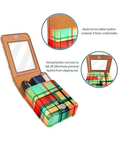 Travel Lipstick Organizer Case - Portable Makeup Bag with Mirror | Abstract Geometric Design - Buy Online on GoSupps.com