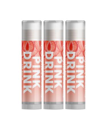 Delight Naturals Pink Drink Lip Balm - Set of Three