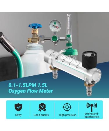 wemee 0.1-1.5LPM 1.5L Oxygen Flow Meter Flowmeter with Control Valve for Oxygen Air Gas - Buy Online on GoSupps.com