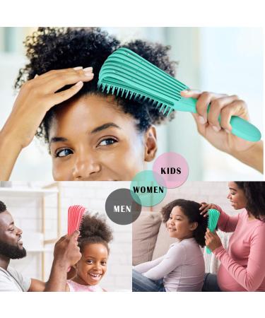 2Pack BESTOOL Detangling Brush for Black Natural Hair - Fast & Easy Detangler for Curly Hair - Gentle Wet/Dry Detangling - Green/Pink - Buy Online on GoSupps.com