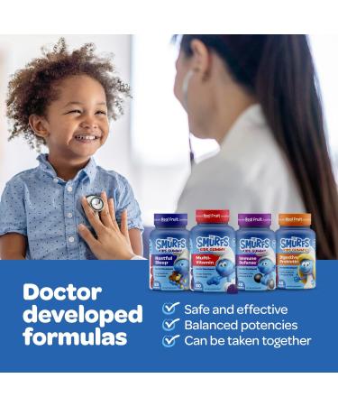 Smurfs Kids Multivitamin Gummies | 15 Essential Vitamins & Minerals | Real Fruit in Smurf Berry Flavor | Doctor Developed & Non-GMO | 60 Gummies - Buy Online on GoSupps.com