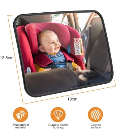 Shatter-Proof AiQInu Back Seat Car Mirror | Swivel Baby & Child Safety Mirror Black | International Shipping Available - Buy Online on GoSupps.com