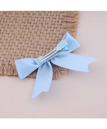 Aneneiceera Vintage Silk Bow Hair Clip Blue Bow Hair Barrette Clip Tiny Tulle Hair Bow Clip French Bowknot Tail Clips Cute Bowknot Hair Accessories for Women and Girls Gifts (Light Blue) - Buy Online on GoSupps.com