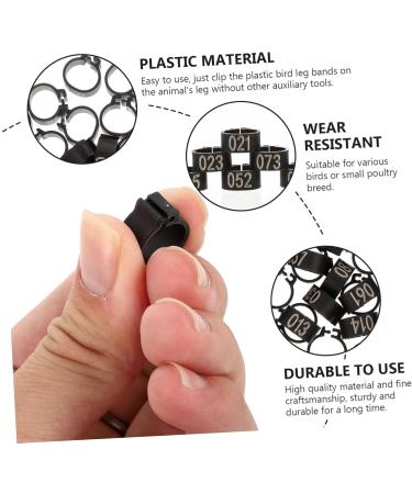 Sosoport 100 Pcs Pigeon Anklet Feeder Legs Oyster Shell for Chickens Tag Band Charm Poultry Pen Plastic 1.3X1.3CM Black - Buy Online on GoSupps.com
