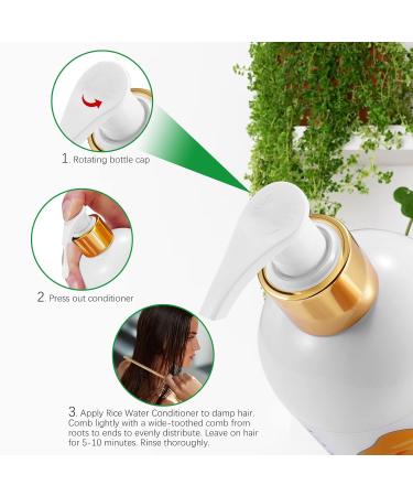 Rice Water Conditioner - 10 FL OZ | Hair Growth Supplement for Stronger Longer & Smoother Hair - Ideal for Dry & Crinkled Hair - Buy Online on GoSupps.com