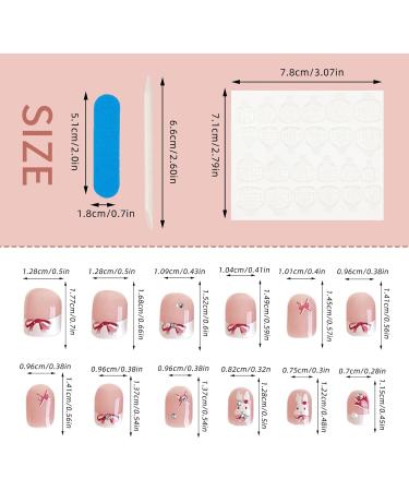 NICENEEDED Easter French Tip Press on Nails Short Square Fake Nails with Rhinestones Rabbit Acrylic Nails Full Cover Stick on Nails Cute Bunny Artificial Nails Decor for Women Girl Holidays Nail Art - Buy Online on GoSupps.com