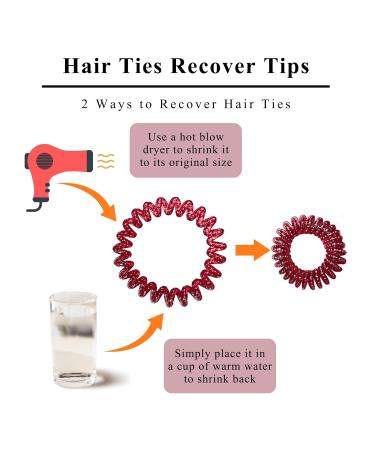 Spiral Hair Ties - Printed Coil Hair Accessories for Women and Girls (Pack of 10) - D-Feather Color - Buy Online on GoSupps.com