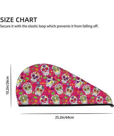 Buy Sugar Skull Microfiber Hair Towel Wrap - Quick Dry for Curly & Thick Hair | One Size for Women - Buy Online on GoSupps.com