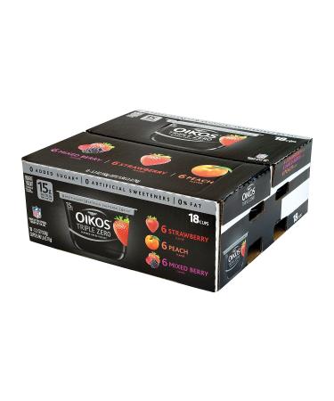 Dannon Oikos Triple Zero Greek Nonfat Yogurt Variety Pack - 18 ct. (5.3 oz) - Shop Online Now! - Buy Online on GoSupps.com