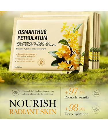 BEUKING Osmanthus Petrolatum Hydrating Lip Mask Gels with Glycerin and Aloe Extract Moisturizing Mask Lip Treatment & Lip Patches for Dry Lips Hydration & Repair Day & Night Use (5 PCS) - Buy Online on GoSupps.com