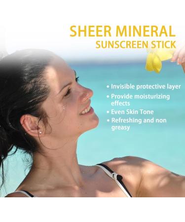 Sheer Mineral Sunscreen Stick for Face & Body SPF 50+ Waterproof Sunscreen Mineral Sunscreen Natural Sunscreen no Chemicals Sunscreen Sun Cream Stick Sun Protection (1PC) - Buy Online on GoSupps.com
