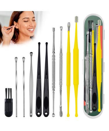 E ear cleaner stainless steel set 10 pieces of ear wax removal ear geaning ear lard clean tool safe spiral ear cleaner ears cleaning tool for children adults