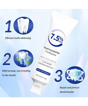 Hydroxyapatite Toothpaste Hidroxiapatita Toothpastes for Advanced Enamel Protection Fluoride-Free Toothpaste for Sensitive Teeth 4.23oz (2pcs) - Buy Online on GoSupps.com