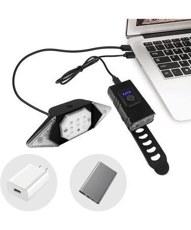Rechargeable Bike Lights Set - Super Bright Front Headlight and Tail Light with Turn Signals for Night Riding - Buy Online on GoSupps.com