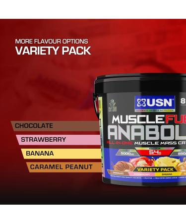 USN Muscle Fuel Anabolic Variety Protein Powder 4kg - Chocolate Strawberry Banana Caramel Peanut - Muscle Gain and Workout Boost - New Formula - Pack of 1 - Buy Online on GoSupps.com
