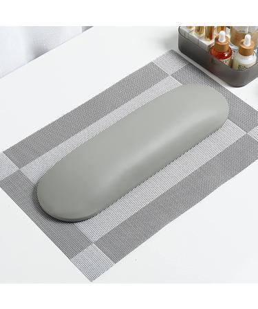 YOXIER Nail Hand Pillow Nail Art Hand Pillow Wrist Arm Cushion Non-Slip Faux Leather Grey - Buy Online on GoSupps.com