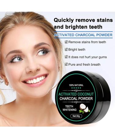 Natural Charcoal Teeth Whitening Powder | 3PC Tooth Cleaning Coal for Bright White Teeth - Buy Online on GoSupps.com