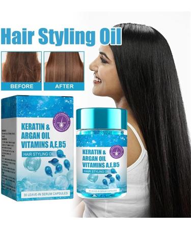 IFFANY Keratin & Argan Oil Hair Serum Hair Serum Capsules for Frizzy Dry & Damaged Hair - Buy Online on GoSupps.com