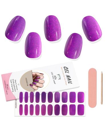 Kalolary Gel Nail Polish Strips Semi Cured Nail Gel Art Sticker Waterproof Full Nail Wraps Decal Sets with Nail File and Stick for Women Girls Nail Art Decor (UV/LED Lamp Required) (7)