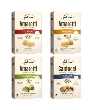 Falcone Cookier Pick N Mix - Create Custom Combo with 3+ Flavours | Cantucci Chocolate Cookies Soft Amaretti Soft Amaretti with Citrus | Gift Set for Cookier Lovers Pack 2 Pack of 2