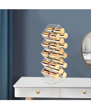 Tasybox Clear Acrylic Lipstick Organizer with 16 Slots - Lipstick Holder and Storage Case Display Stand - 3.07 x 2.4 x 8.97 Inch - Buy Online on GoSupps.com