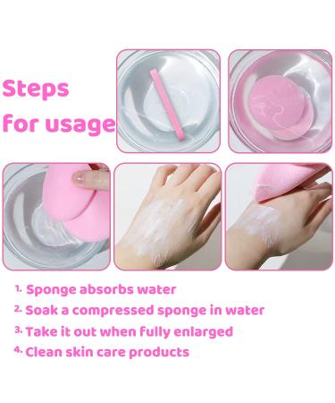 120 PCS Exfoliating Face Sponge Set for Makeup Removal and Cleansing - Yellow + Pink - Buy Online on GoSupps.com