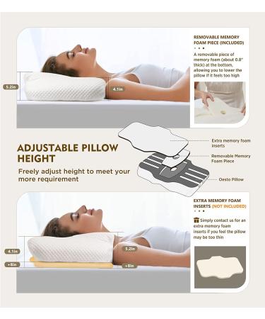 Orthopedic Osteo Cervical Pillow for Neck Pain Relief | Memory Foam with Cooling Case | Adjustable Support for Side Back Stomach Sleepers - Queen Size - Buy Online on GoSupps.com