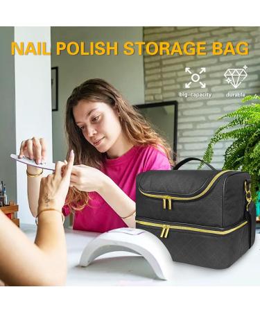  G n rique Gel polish organizer nail polish organizer bag nail kit bag the double-layer nail polish organizer bag contains 60 bottles and a UV nail lamp - Buy Online on GoSupps.com
