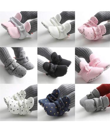 TMEOG Baby Booties Slippers | Infant Boots for Boys and Girls | Winter Sock Crib Shoes | 0-18 Months | Light Grey Star Design - Buy Online on GoSupps.com