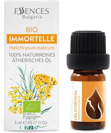 Essences Bulgaria Bio Immortelle Essential Oil 5ml | 100% Natural & Vegan | Undiluted & Bio-Certified | Top Quality Helichrysum Italicum | International Shipping Available - Buy Online on GoSupps.com