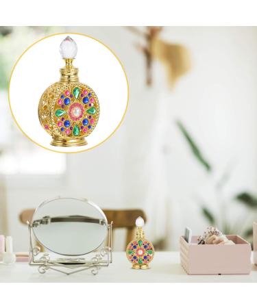 LEUYA Vintage Perfume Dropper Bottles - 12ml Diamond Crystal Portable Refillable Glass Bottle for Perfume & Essential Oils | Ideal Travel Accessory - Buy Online on GoSupps.com