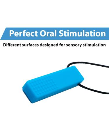 Tilcare Sensory Chew Necklace - Silicone Chewing Pendant for Kids & Adults with Autism - Textured Chewy Toys in Blue and Green - Buy Online on GoSupps.com