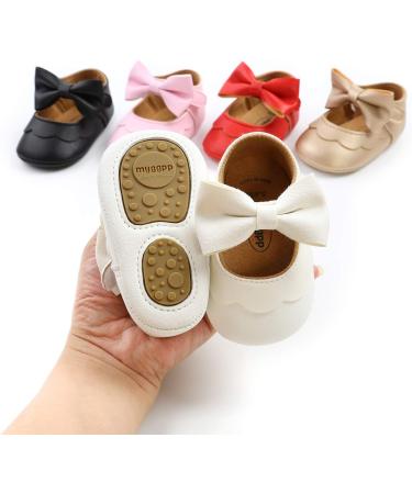 Baby Girls Mary Jane First Walking Shoes | Anti-Slip PU Leather Princess Shoes | Size 6-12 Months | E Gold - Buy Online on GoSupps.com