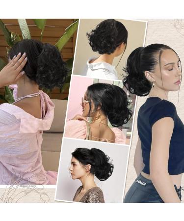 Buy BARSDAR 22CM Natural Black Kamm Clip Hair Extensions - Short Wavy Synthetic Hair for Women - Buy Online on GoSupps.com