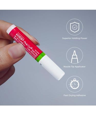 KISS Pink Gel Nail Glue - 10 Pack for Strong Adhesion on Artificial & Natural Nails | 2.0g/0.07 oz. Tubes - International Shipping Available - Buy Online on GoSupps.com