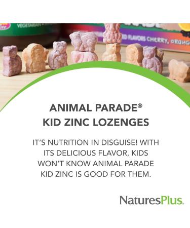 NaturesPlus Animal Parade KidZinc Tangerine Flavor - 90 Animal-Shaped Lozenges - Organically Chelated Zinc - Vegan Gluten Free - 90 Servings - Buy Online on GoSupps.com