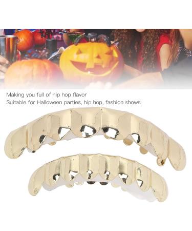 Gag Teeth Hip Hop Teeth Set Alloy Golden False Teeth Decoration Brace for Halloween Costume Party Favors Photos Props  - Buy Online on GoSupps.com