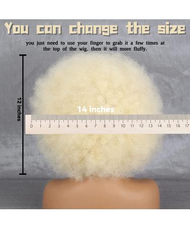 XINRAN 70s Blonde Afro Wigs for Black Women - Natural Curly Beige Blonde Hair - Buy Online on GoSupps.com