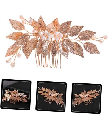 Beaupretty Iron Leaf Pearl Hair Comb Wedding Hair Accessories for Brides Hair Comb for Bride Wedding Bride Hair Comb bride hair decoration leaves hair comb the side Miss iron wire Hair the - Buy Online on GoSupps.com