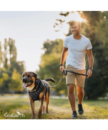 Dog Harness (Medium Black) for Running Hiking & Training Soft-Padded & Adjustable No-Pull Design Pet Harness W/ 2 Leash Clips & Reflective Strips for Safety by EcoEarth M (Pack of 1) - Buy Online on GoSupps.com