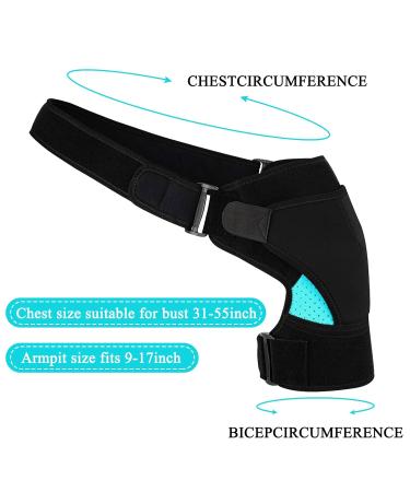 INBOLM Shoulder Brace for Men and Women - Adjustable Rotator Cuff Support - Blue - Buy Online on GoSupps.com