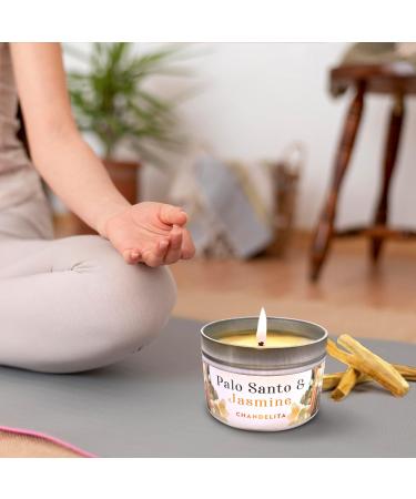 Chandelita Fragrance Candle - Palo Santo & Jasmine Aroma Therapy - Natural Essential Oils & Soy Wax Chakra Candle for Meditation & Cleansing - Buy Online on GoSupps.com