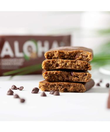 ALOHA Organic Vegan Protein Bars - Chocolate Chip Cookie Dough - 12 Count, Low Sugar, Gluten-Free, Paleo - Buy Online on GoSupps.com