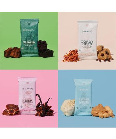 Full Dose Vegan Protein Bars with Functional Mushrooms - Lions Mane, Chaga, Reishi, Cordyceps | Nootropic Adaptogens | Gluten Free Superfoods Protein Bars - Buy Online on GoSupps.com