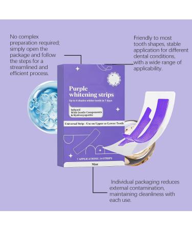 Bande Violette Blanchiment Dentaire Bande Blanchiment Dentaire Violet Teeth Whitening Strips Nano Hydroxyapatite Bandes Violette Kit Blanchiment Dentaire limine Taches Caf /Th /Vin (3) - Buy Online on GoSupps.com