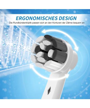 16 Replacement Brushes for Oral-B Electric Toothbrush - 8 White & 8 Black Compatible Heads for Precision Clean - Buy Online on GoSupps.com